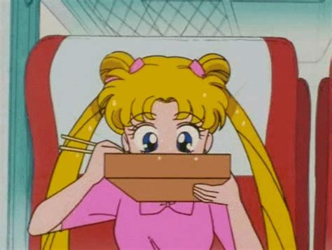 New Trending On Giphy 90s Food Eating Sailor Moon Teen Hungry