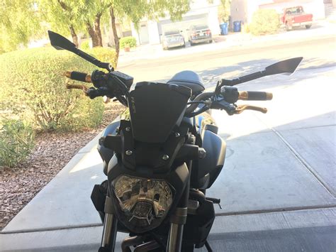 Another View of my newly installed Rizoma Mirrors. : r/FZ07