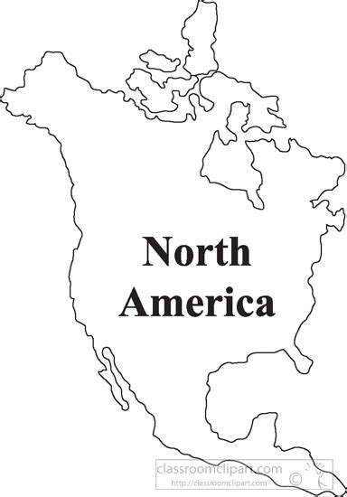 Blank Outline Map North America