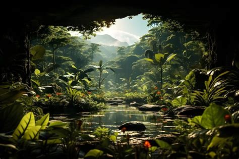 Papier Peint Avec Des Paysages De Jungle Photo Gratuite