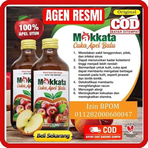 Jual CUKA APEL MAKKATA 330 ML CUKA APEL MAKATA Batu Malang Cuka Sari