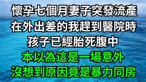 懷孕七個月妻子突發流產，在外出差的我趕到醫院時，孩子已經胎死腹中，本以為這是一場意外，沒想到原因竟是暴力同房？【一濟說】 落日溫情 情感故事 花開富貴 深夜淺讀 深夜淺談 家庭矛盾 爽文