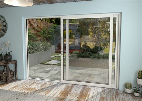 Mm White Aluminium Sliding Doors Rh Sliding Lh Fixed Bifold Doors