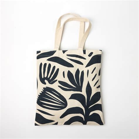 Laundry & Home Care - Design Republique Canvas Tote Bag Black Leaves