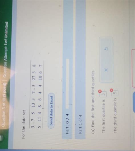 Solved For The Data Set Part 0 4 Part 1 Of 4 A Find The Chegg