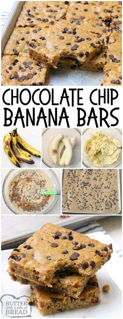 Chocolate Chip Banana Bars Great For Breakfast Lunch And Snacks In