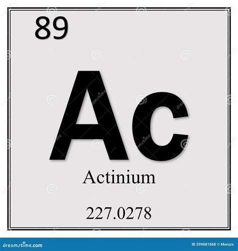 Actinium Symbol. Sign Actinium With Atomic Number And Atomic Weight. Ac ...