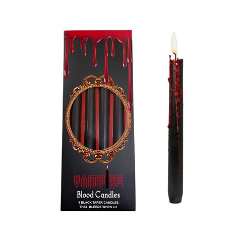 Vampire Blood Taper Candles 12 Inch Black Candles Bleed Red When Lit