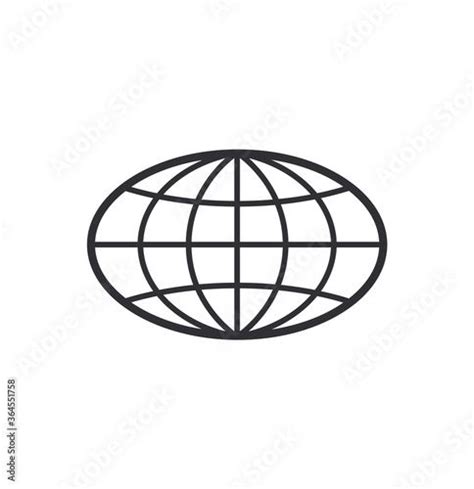 Globe Icon World Symbol Oval Globe Icon World Globe Symbol Earth