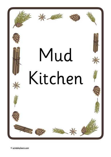 Mud Kitchen Recipe Paper - Printable Teaching Resources - Print Play Learn