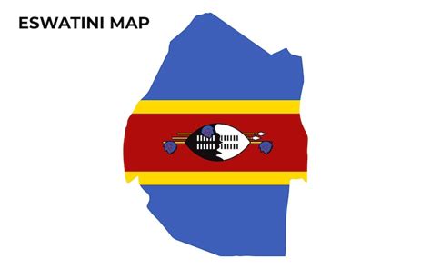 Premium Vector Eswatini National Flag Map Design Illustration Of