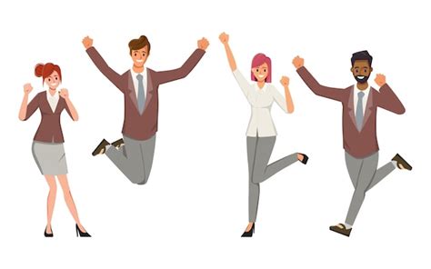 Premium Vector | Happy office workers character people flat vector illustration. cheerful ...