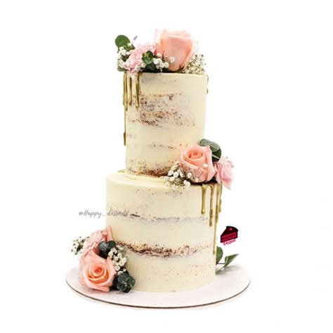 Naked Cake Flores Peach HAPPY DESSERT