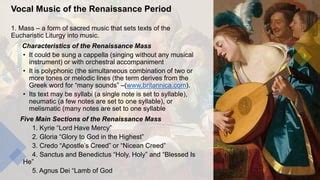 Types of Renaissance Music | PPT