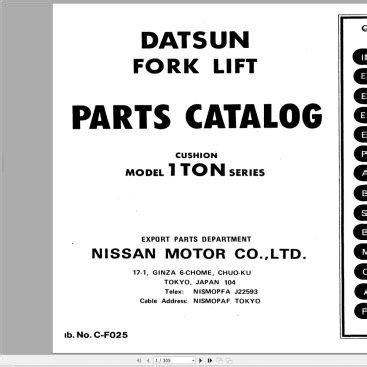 Nissan Forklift 1S1 Parts Catalog CF300 UBOOK