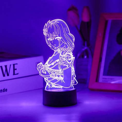 Raiden Shogun Genshin Impact Nilou 3d Led Night Lamp For Kids Anime