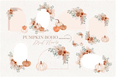 Pumpkin Dried Floral Pampas Grass Clipart Little Pumpkin By Sunflower Day Love Thehungryjpeg