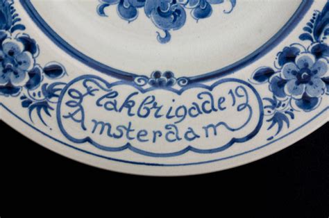 Plate Flakbrigade Amsterdam Delfts Blauw Holland Rare