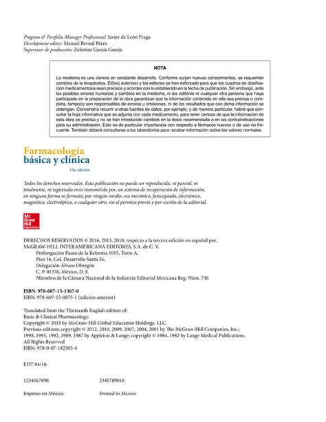 Farmacologia Basica Y Clinica Katzung Bertram G Editor Pdf Pdf