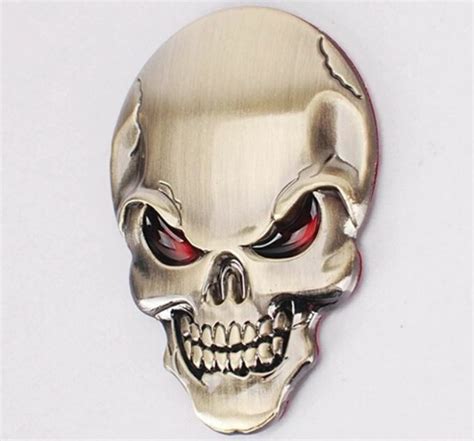 D Metall Skull Logo Sticker Emblem Badge Aufkleber Pkw Kfz Auto Chrom