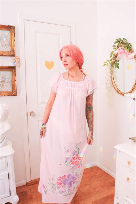 Vintage Flower Princess Style Nightgown By M Lingerie Medium Etsy