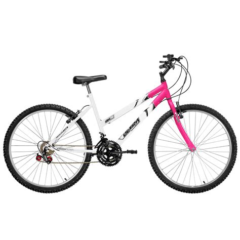 Compre Bicicleta Aro 26 Bicolor Feminina 18 Marchas Freios V Break