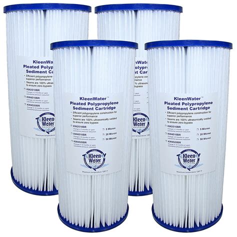 Four Watts Wpc5ff975 Compatible Filters 5 Micron Pleated Cartridges Kleenwater