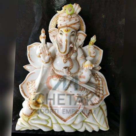 White Marble Lord Ganesha Sculpture Feet At Rs In Jaipur Id