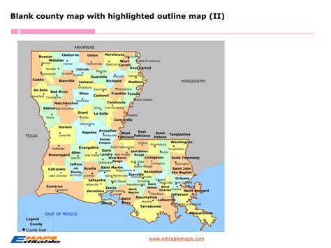 Louisiana map - Editable PowerPoint Maps