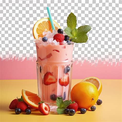 Premium PSD Fresh Fruit Cocktail On A Transparent Background