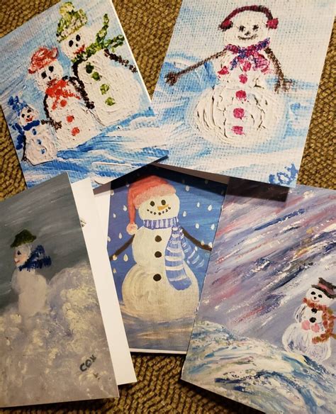 Assorted SNOWMAN Christmas Cards boxed Set of 10 Cards With - Etsy