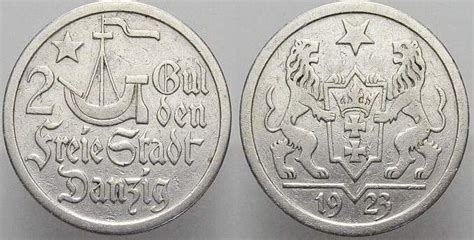 Danzig 2 Gulden 1923 Sehr schön MA Shops