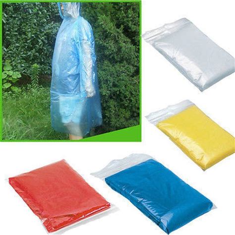 5PCS Disposable Adult Emergency Waterproof Rain Coat Poncho Outdoors ...