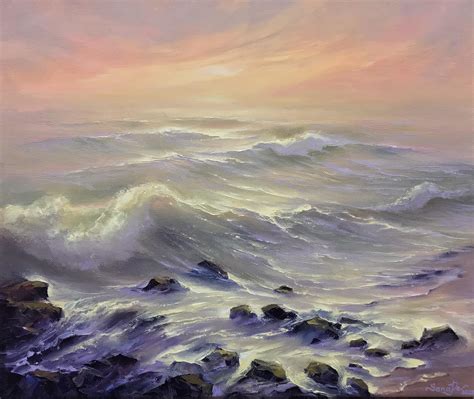 I am fall in love with the sea:))My new seascape “Evening seascape ...