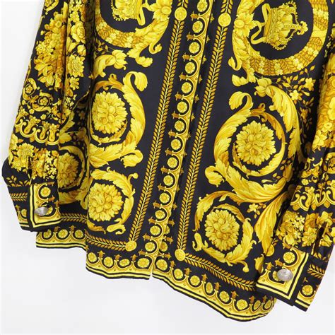 90s Gianni Versace Couture Baroque Silk Shirt Barocco Vintage 44 ジャンニ