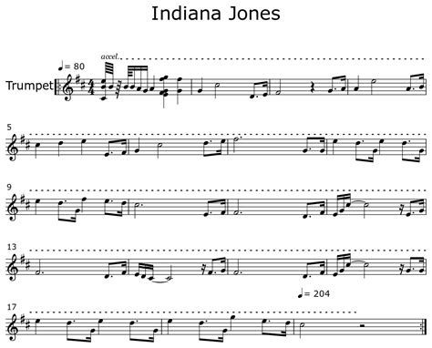 Indiana Jones Sheet Music For Trumpet