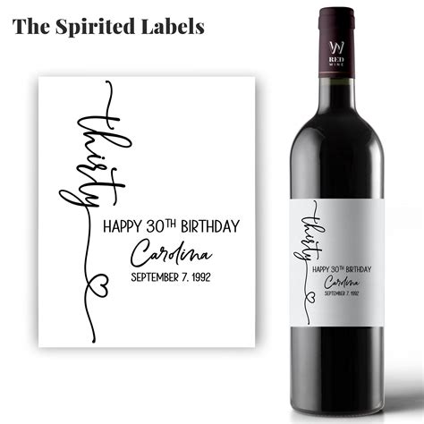 Custom 30th Birthday Wine Label30th Birthday Etsy 30th Birthday Wine Labels Birthday Wine