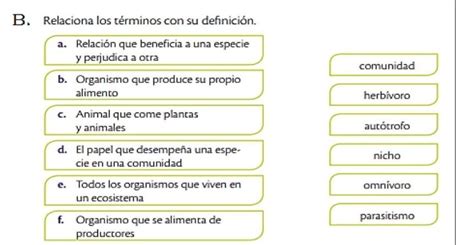 Relaciona los términos con su definición Brainly lat