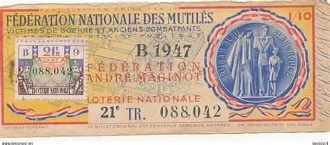 Billets De Loterie Bl Billets Loterie Nationale Federation