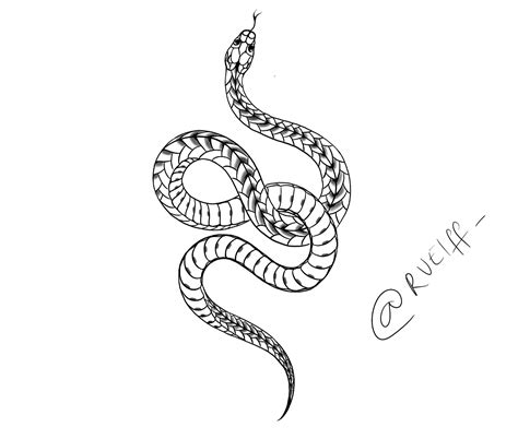 Simple Snake Drawing Tattoo