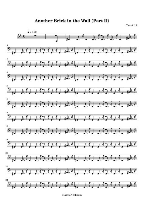 Another Brick In The Wall Part Ii Sheet Music Another Brick In The