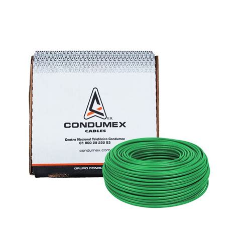 Caja Mts Cable Verde Thw Cal Awg Condumex Vinanel Xxi