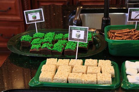 Brownies With Green Icing For Dirt Clods And Rice Krispie Treats For