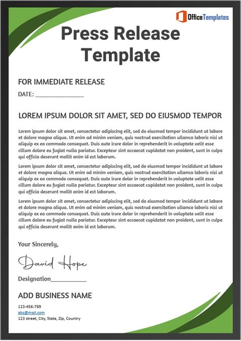 Press Release Templates - Office Templates