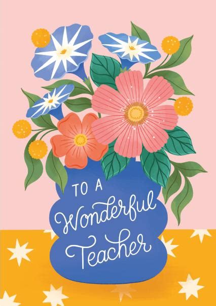 Wonderful Teacher Thank You Teacher Pretty Card For Teacher Thortful