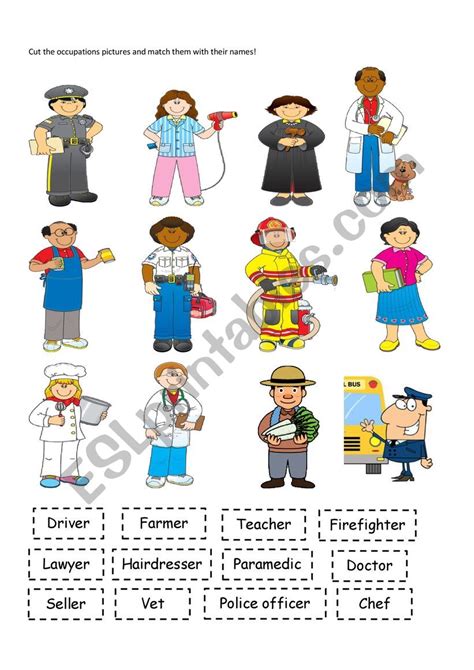 Jobs And Occupations Esl Worksheet By Daisyah