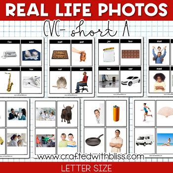 Cvc Short A Cards Real Life Photos Vocabulary Phonics Classroom Use