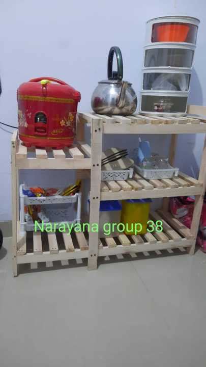 Meja Rak Dispenser Galon Magicom Rice Cooker Kayu 87x35x75cm Murah