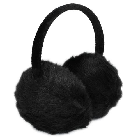 H1 Lady Woman Headband Black Faux Fur Winter Ear Cover Earmuffs | eBay