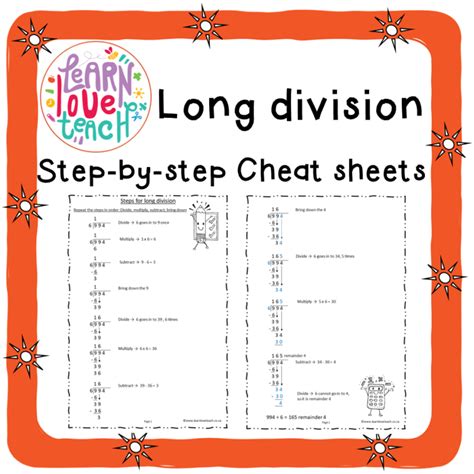 Long Division Cheat Sheet • Teacha